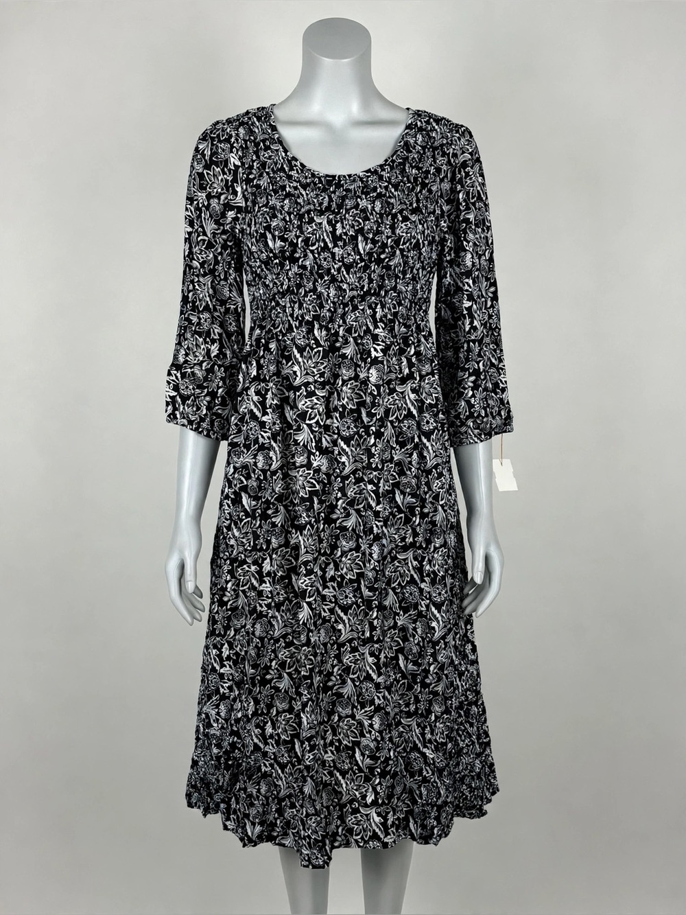 croft & barrow Black and White Floral Midi Dress